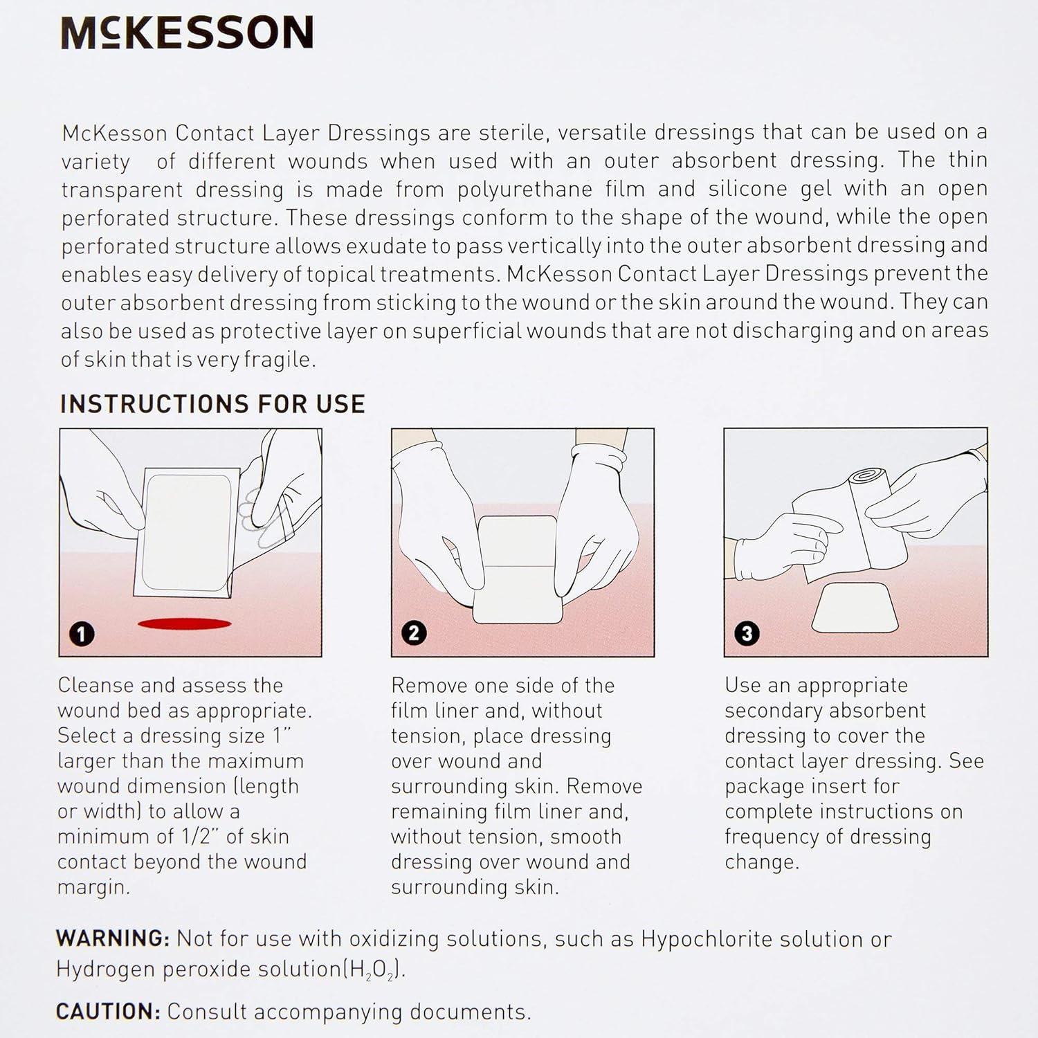 Wound Contact Layer Dressing McKesson 4 X 7.2 Inch Sterile, Packaging Type- Box