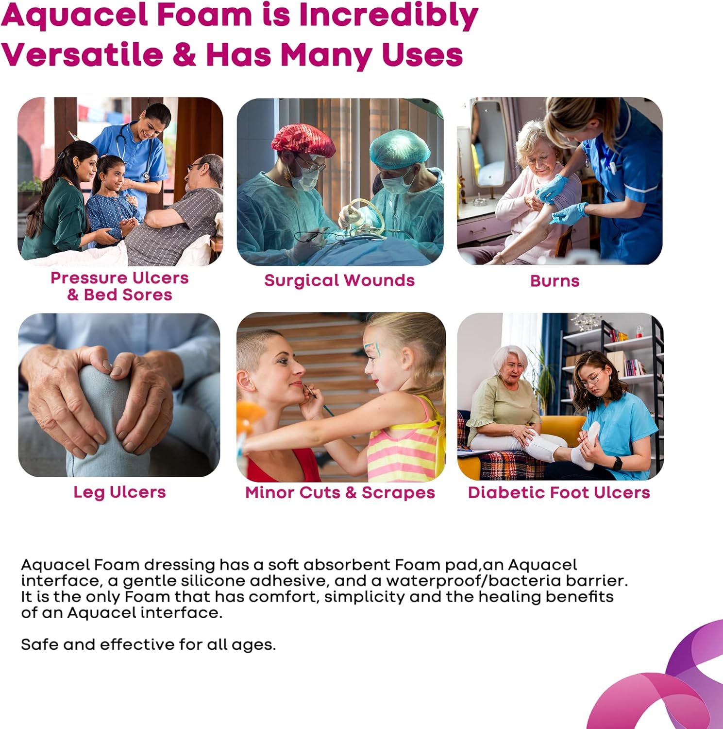Foam Dressing Aquacel 7 X 7 Inch With Border Waterproof Film Backing Silicone Adhesive Square Sterile,Packaging Type- Box