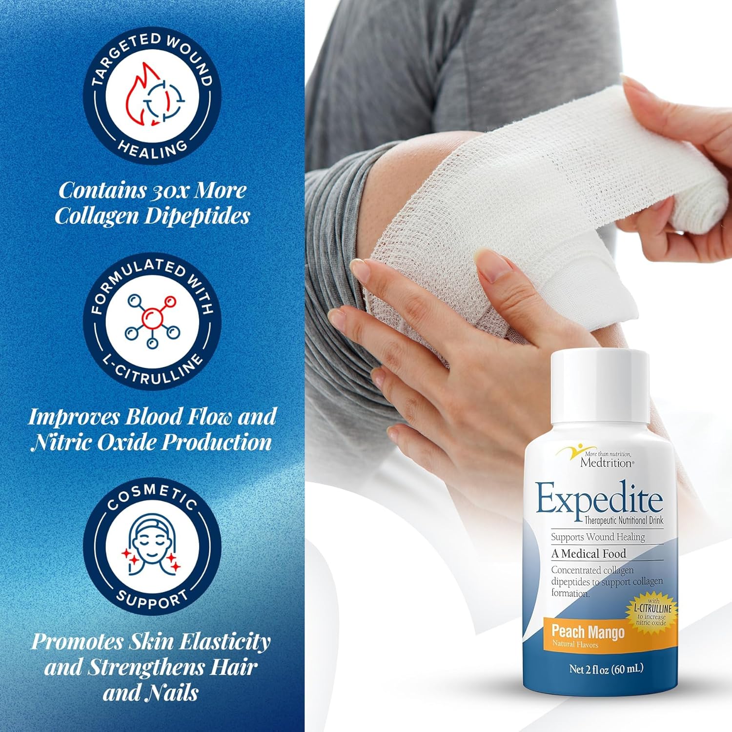 Oral Supplement Expedite Peach Mango Flavor Liquid 2 oz. Bottle