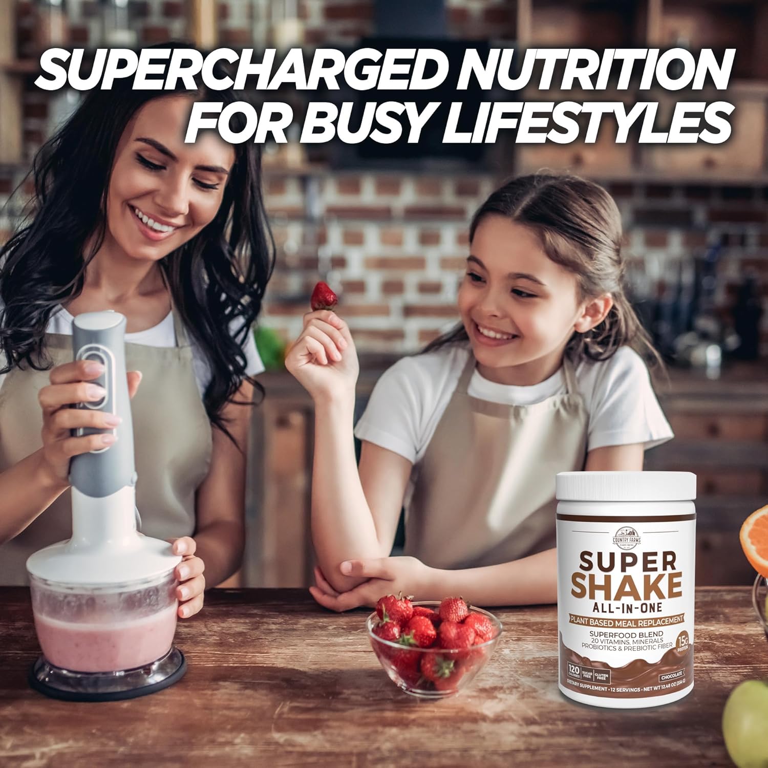 Country Farms - Super Shake Powder Chocolate - 1 Each-12.48 Oz