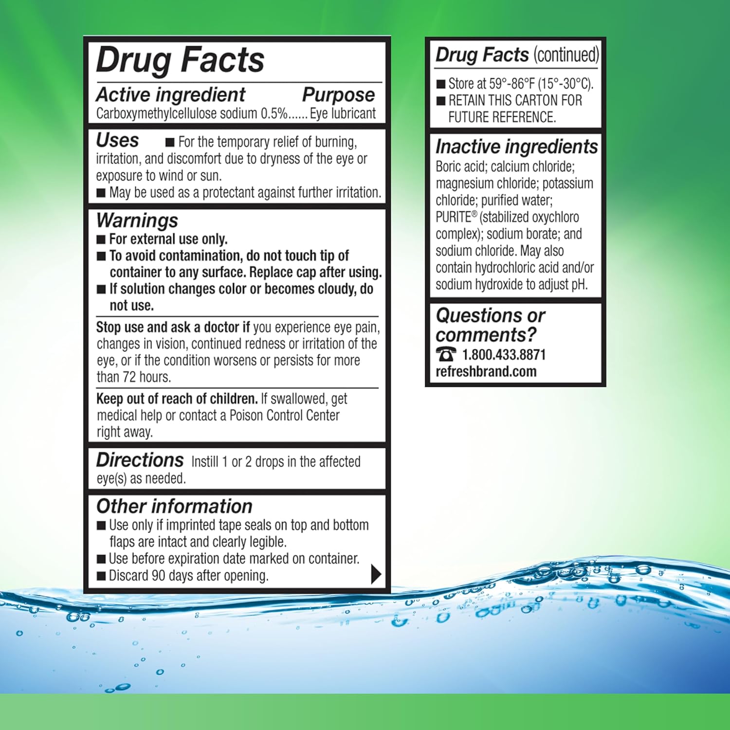 Lubricante ocular Refresh Tears, 1 oz. Gotas para los ojos, tipo de envase: unidad 