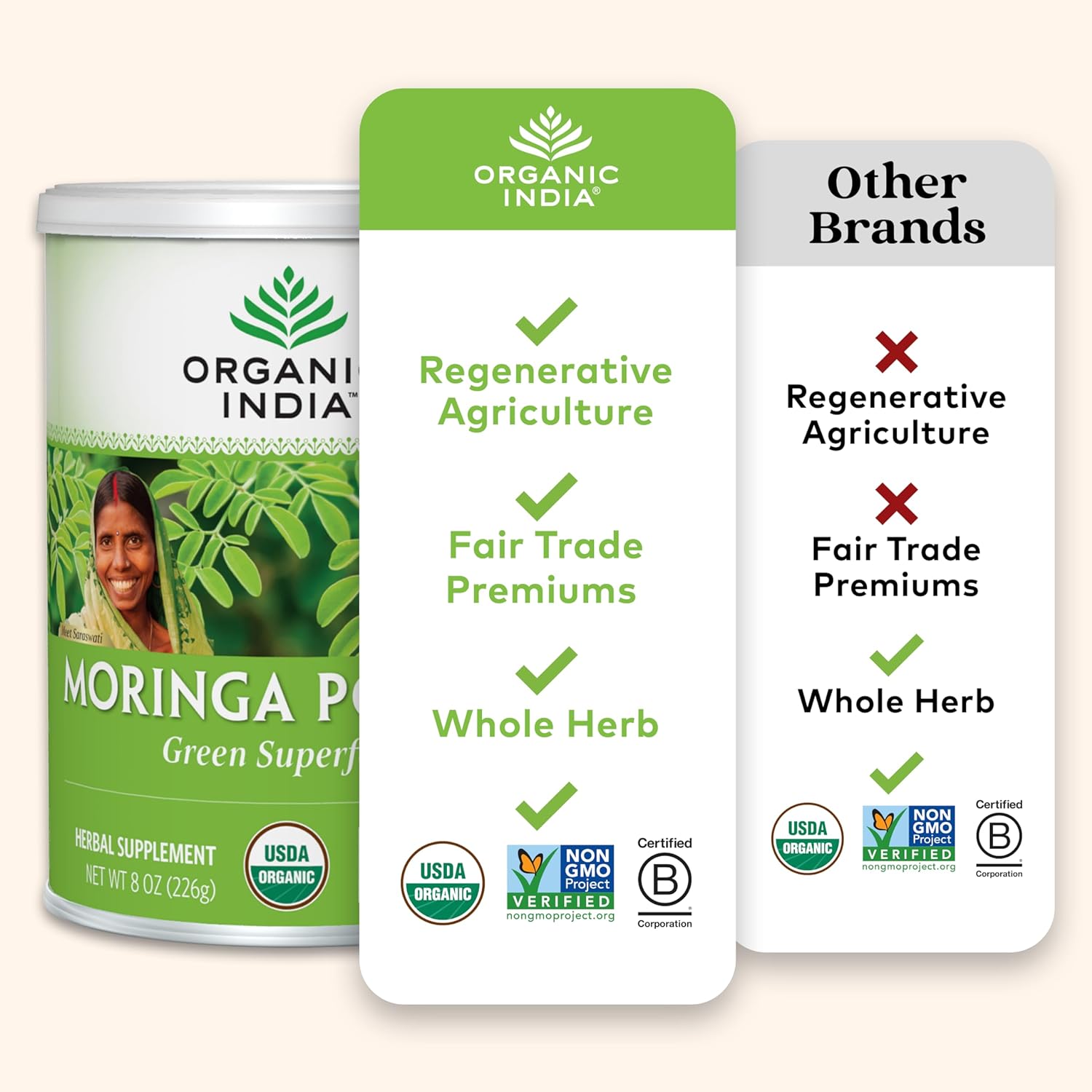 Organic India Organic Moringa Leaf Powder - 8 Oz