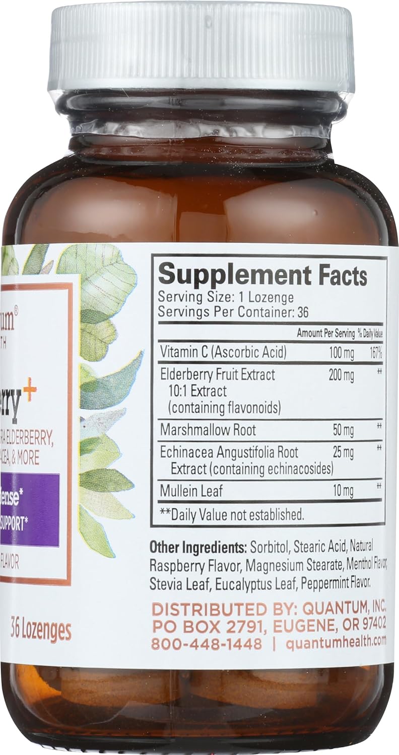 Quantum Elderberry Lozenges Raspberry - 36 Lozenges