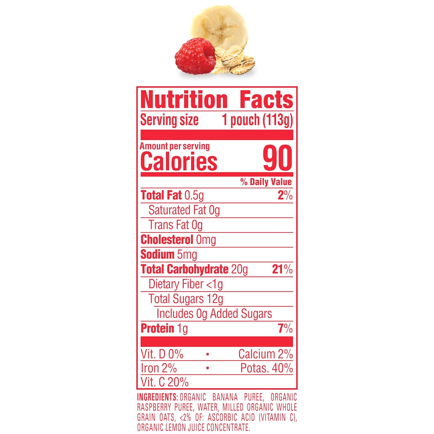 happy baby happy baby clearly crafted bananas raspberries and oats case of 16 4 oz