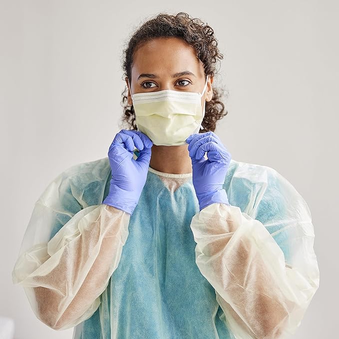 protective procedure gown one size fits most yellow nonsterile not rated disposable packaging type case