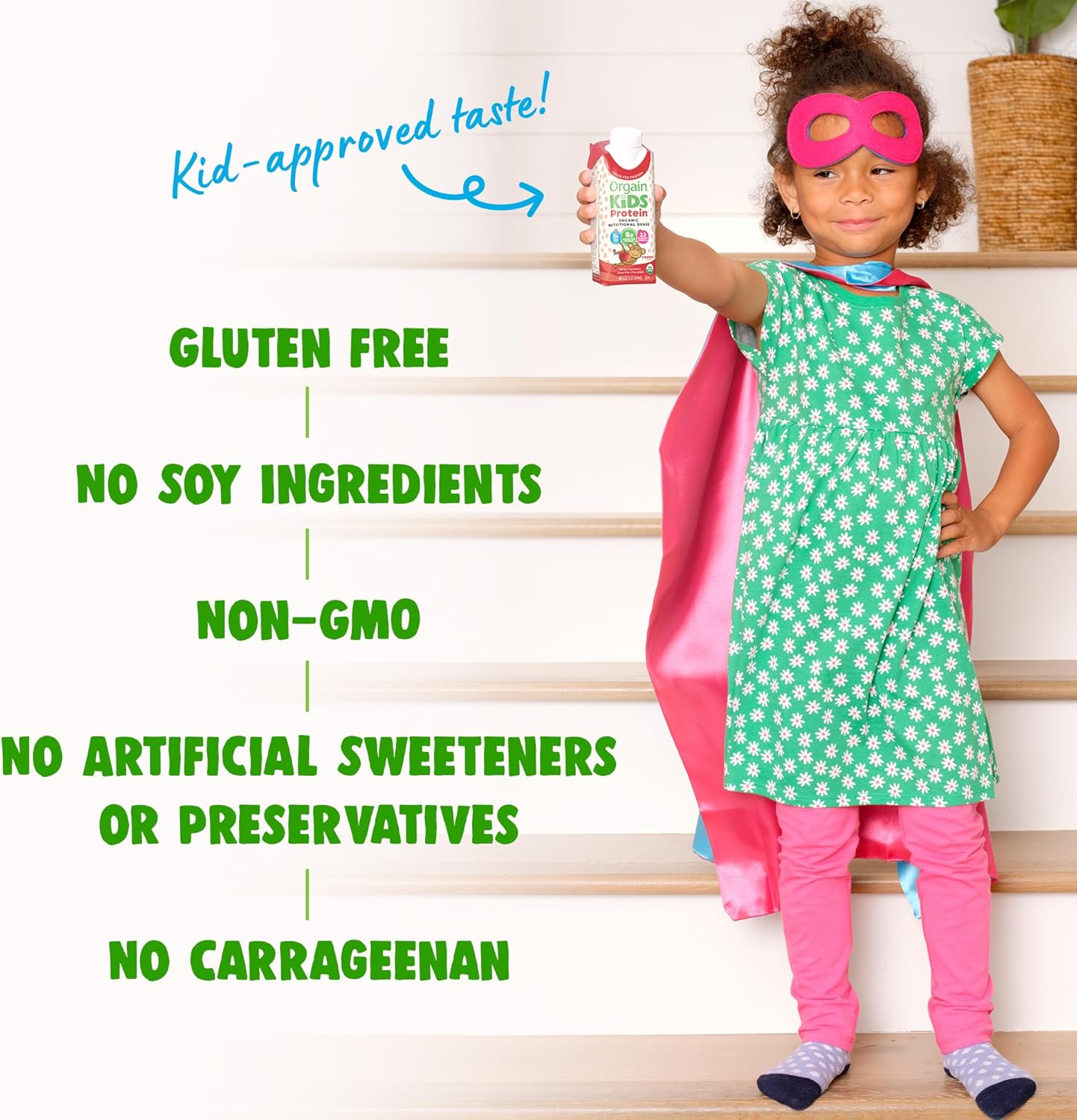 Pediatric Oral Supplement Orgain Kids Protein Organic Nutritional Shake Strawberry Flavor 8.25 oz. Carton Liquid Organic,Packaging Type- Each