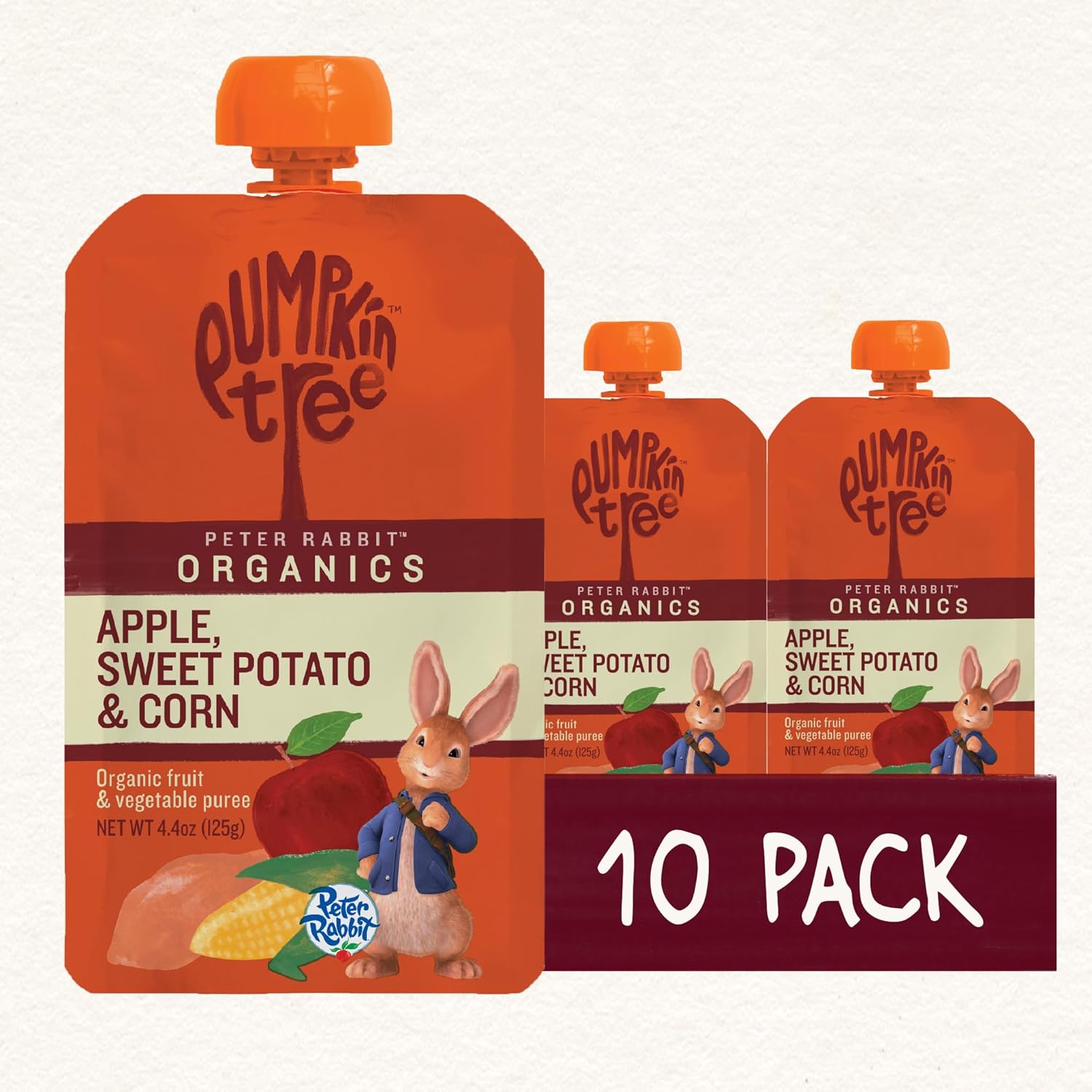 Peter Rabbit Organics Veggie Snacks - Sweet Potato Corn And Apple - Case Of 10 - 4.4 Oz.