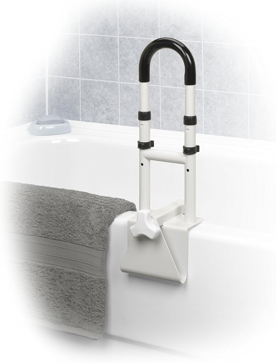 Drive Bathtub Grab Bar White Steel