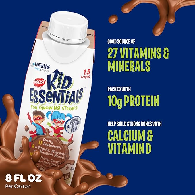 Pediatric Oral Supplement Boost Kid Essentials 1.5 Chocolate Craze Flavor 8 oz. Carton Liquid Vitamins / Minerals,Packaging Type- Each