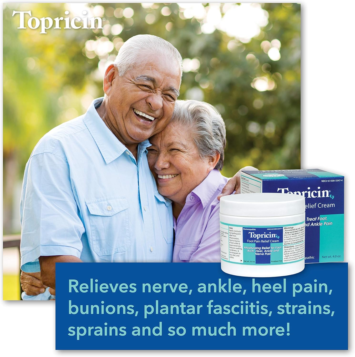 Topricin  Foot Pain  Relief Cream Jar - 4 Oz