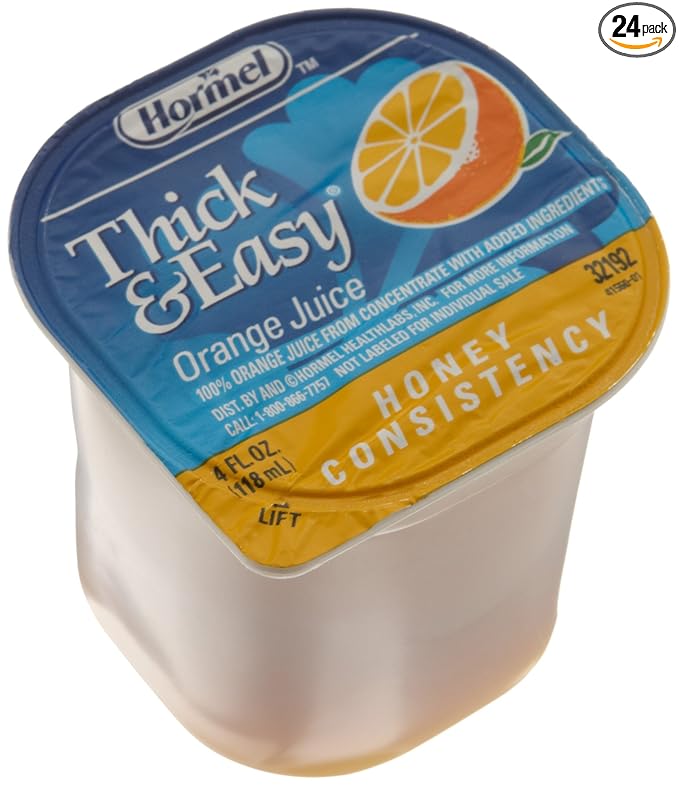 Thickened Beverage Thick & Easy 4 oz. Portion Cup Orange Flavor Liquid IDDSI Level 3 Moderately Thick/Liquidized, Packaging Type- Case