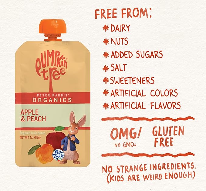 Peter Rabbit Organics Fruit Snacks - Peach And Apple - Case Of 10 - 4 Oz.