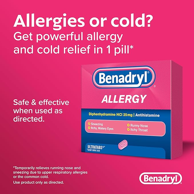 Allergy Relief Benadryl 25 mg Strength Gelcap 24 per Box