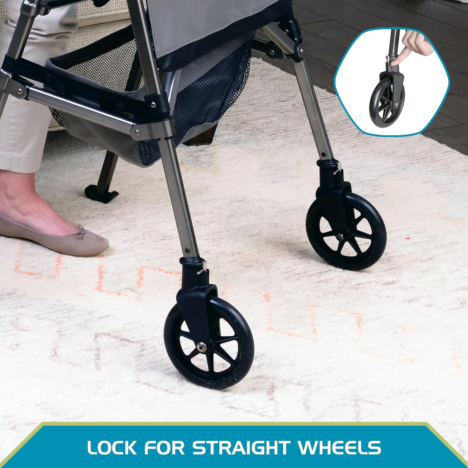 Locking Swivel Wheel Kit For Ez Fold-n-go Walker