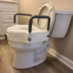 Carex Classics Raised Toilet Seat with Armrests