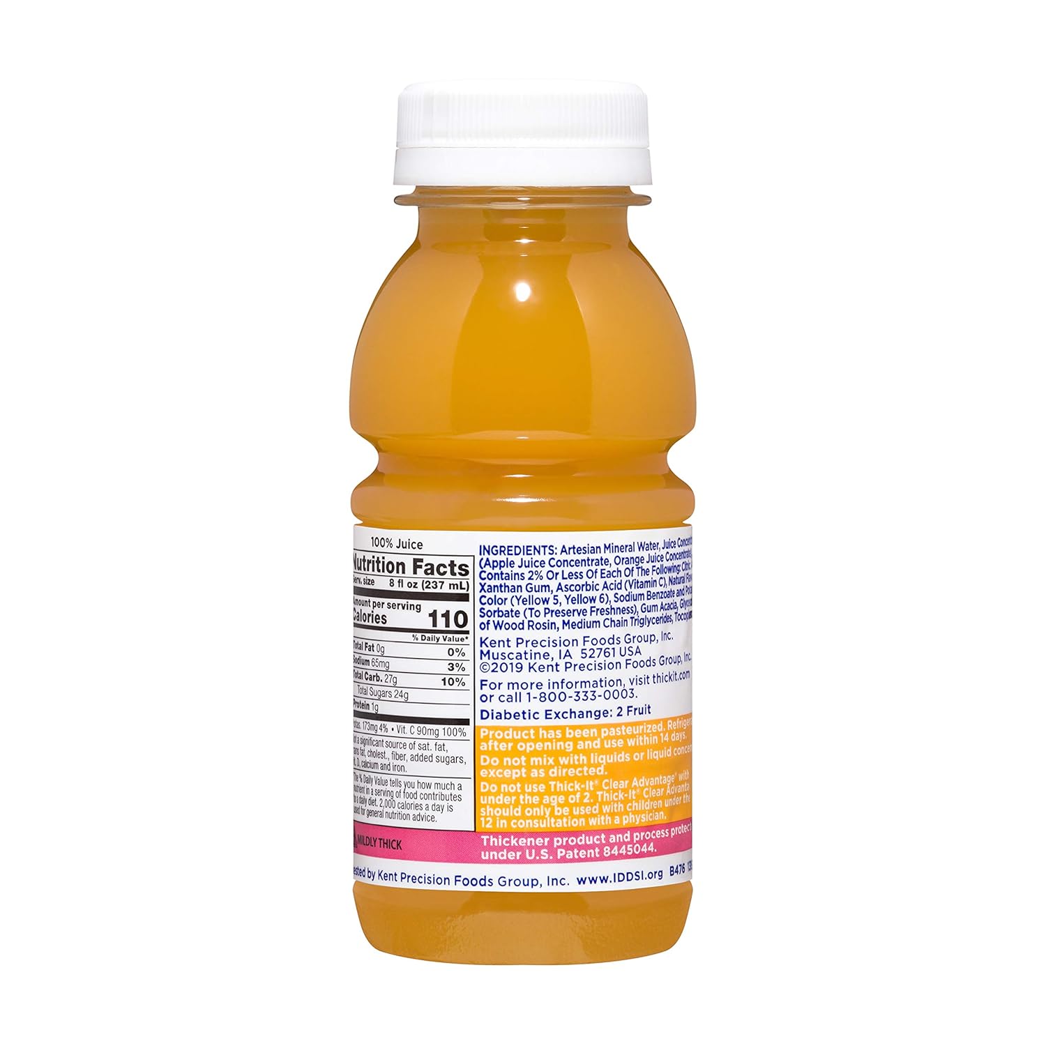 Thickened Beverage Thick-It Clear Advantage 8 oz. Bottle Orange Flavor Liquid IDDSI Level 2 Mildly Thick,Packaging Type- Each