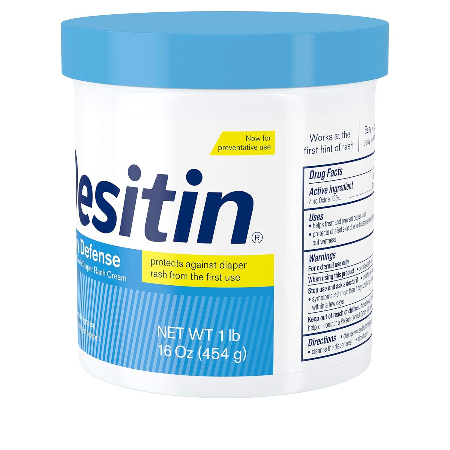 Tratamiento para la dermatitis del pañal Desitin Rapid Relief, ungüento sin perfume, frasco de 473 ml (16 oz), tipo de envase: individual