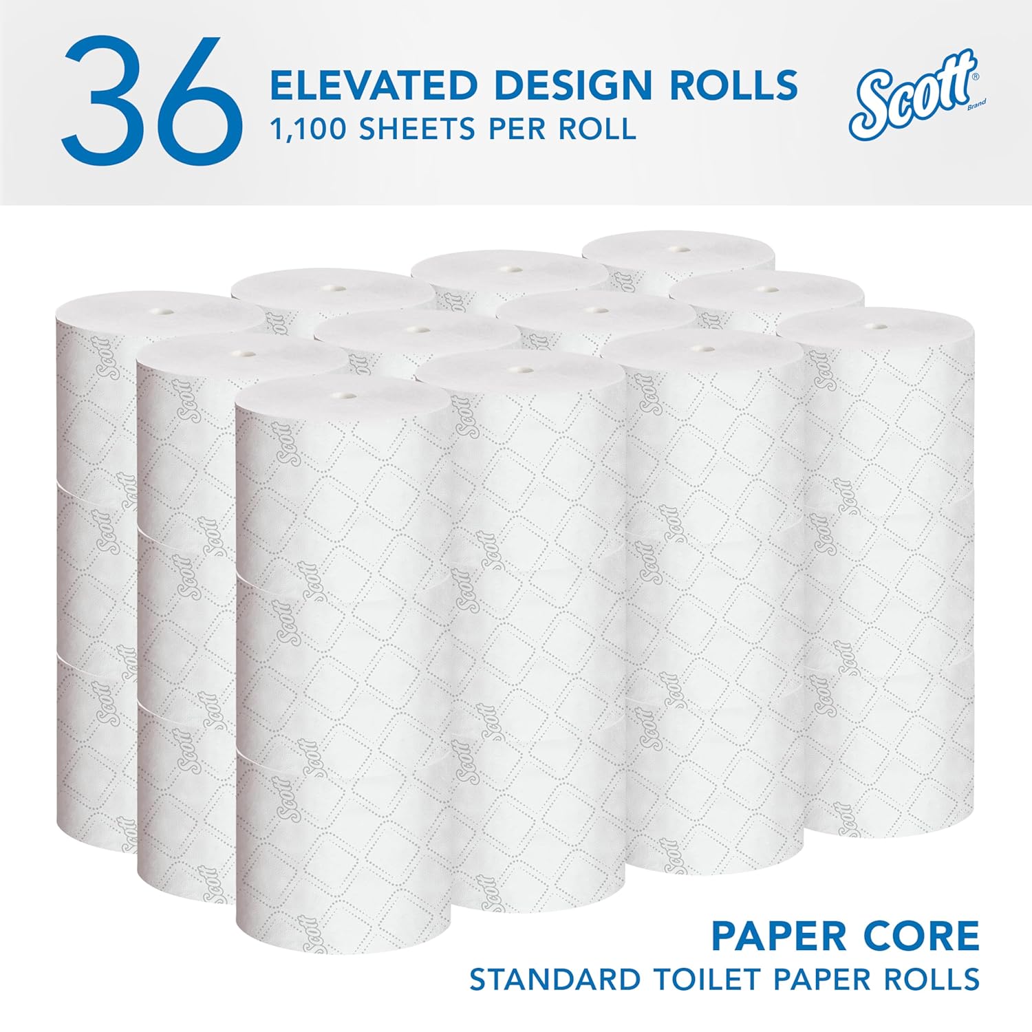 Toilet Tissue Scott Pro White 2-Ply Standard Size Cored Roll 1100 Sheets 3-7/10 X 3-9/10 Inch, Packaging Type- Case