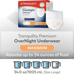 unisex adult absorbent underwear tranquility premium overnight pull on with tear away seams 2x large disposable heavy absorbency packaging type case