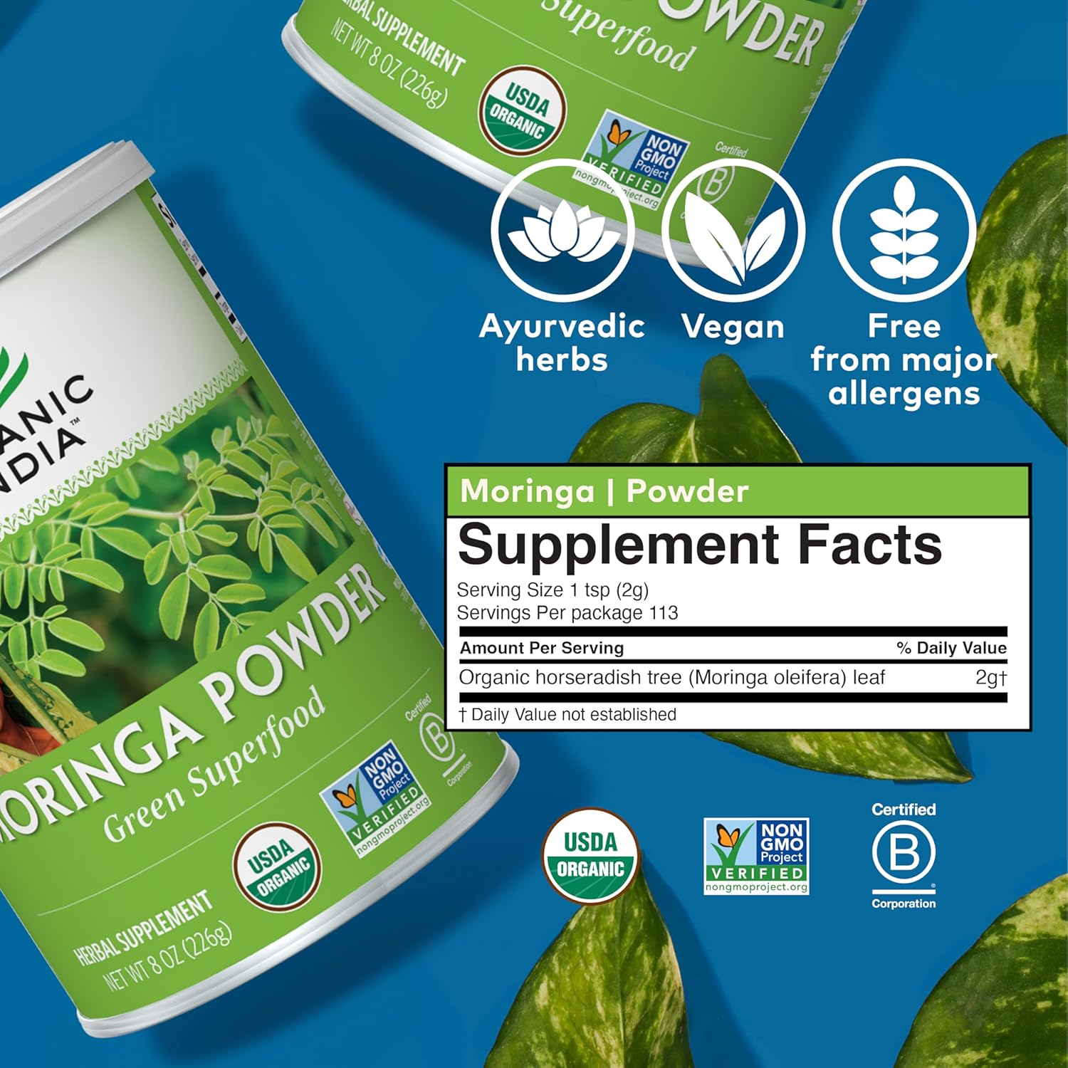 Organic India Organic Moringa Leaf Powder - 8 Oz