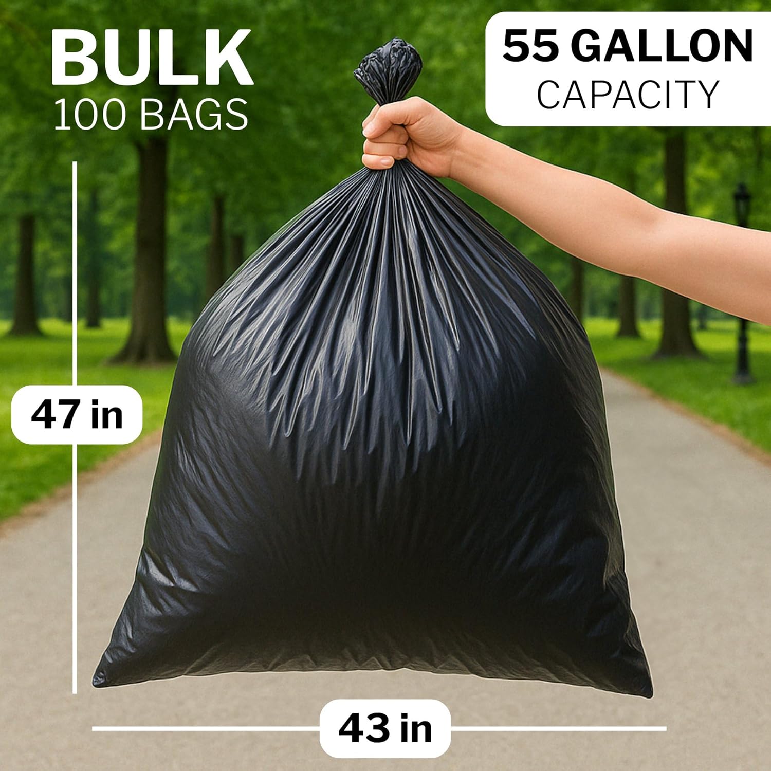 Trash Bag McKesson 56 gal. Black LLDPE 1.5 mil 43 X 47 Inch Star Seal Bottom Coreless Roll, Packaging Type- Case