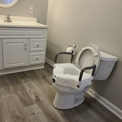 Carex Classics Raised Toilet Seat with Armrests