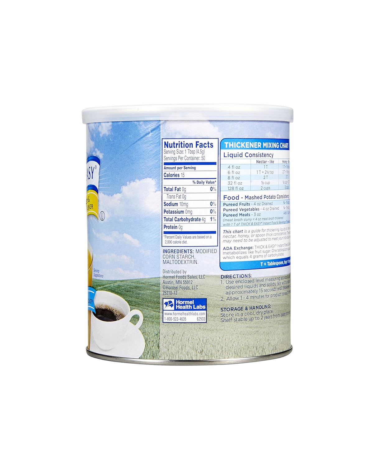 Food and Beverage Thickener Thick & Easy 8 oz. Canister Unflavored Powder IDDSI Level 0 Thin, Packaging Type- Case