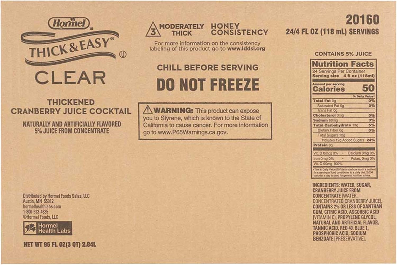 Thickened Beverage Thick & Easy 4 oz. Portion Cup Cranberry Juice Cocktail Flavor Liquid IDDSI Level 3 Moderately Thick/Liquidized, Packaging Type- Case