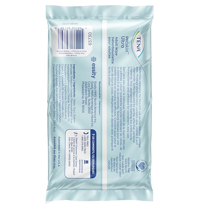Personal Cleansing Wipe TENA ProSkin Ultra Soft Pack Unscented 48 Count, Packaging Type- Case