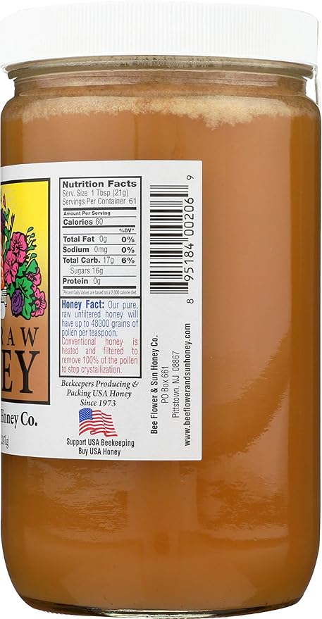 Bee Flower & Sun Honey - Honey Wild Flower - Case Of 6 - 44 Oz