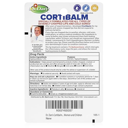Lip Balm Dr. Dan's CortiBalm 0.14 oz. Tube,Packaging Type- Each
