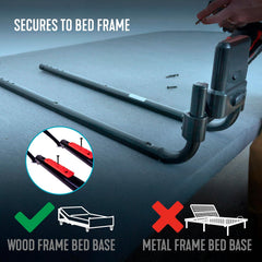 Able Life Click-N-Go Extendable Bed Rail for Wood Adjustable Bed Frames – Removable Handle for Seniors & Elderly. Fits King, Queen, Full & Twin Beds, ASTM Approved.