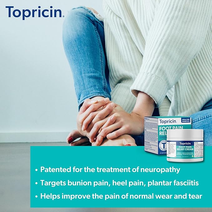 Topricin  Foot Pain  Relief Cream Jar - 4 Oz