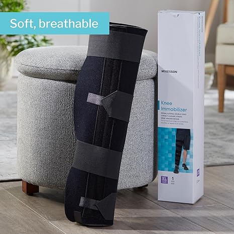 Knee Immobilizer McKesson X-Large Up to 36 Inch Thigh Circumference 18 Inch Length Left or Right Knee