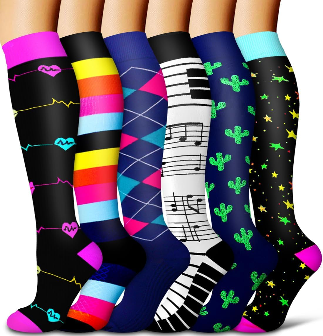Copper Compression Socks for Women and Men(6 Pairs) Best Support for Running, Athletic, Travel