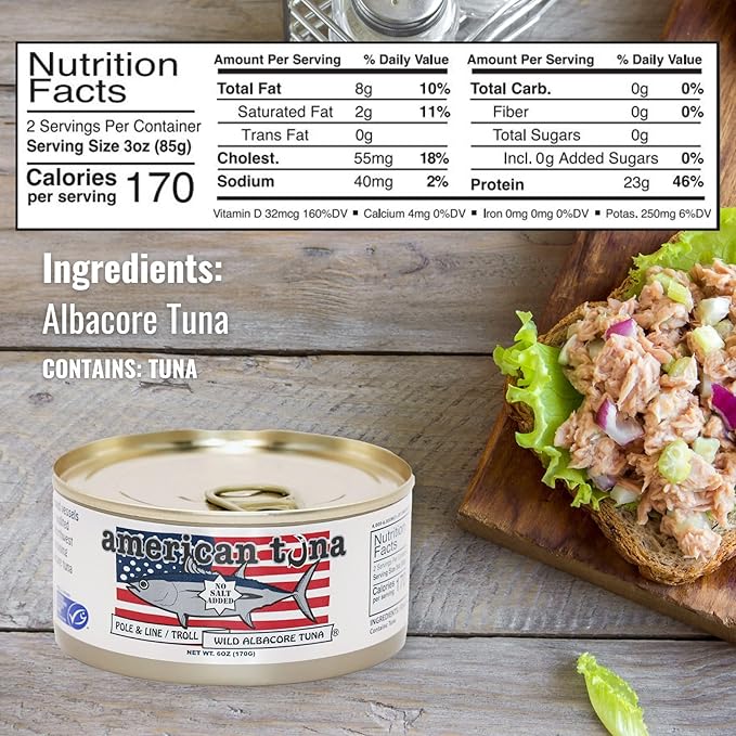 American Tuna - Tuna Wild Albacore with No Salt - Case Of 12-5 Ounces