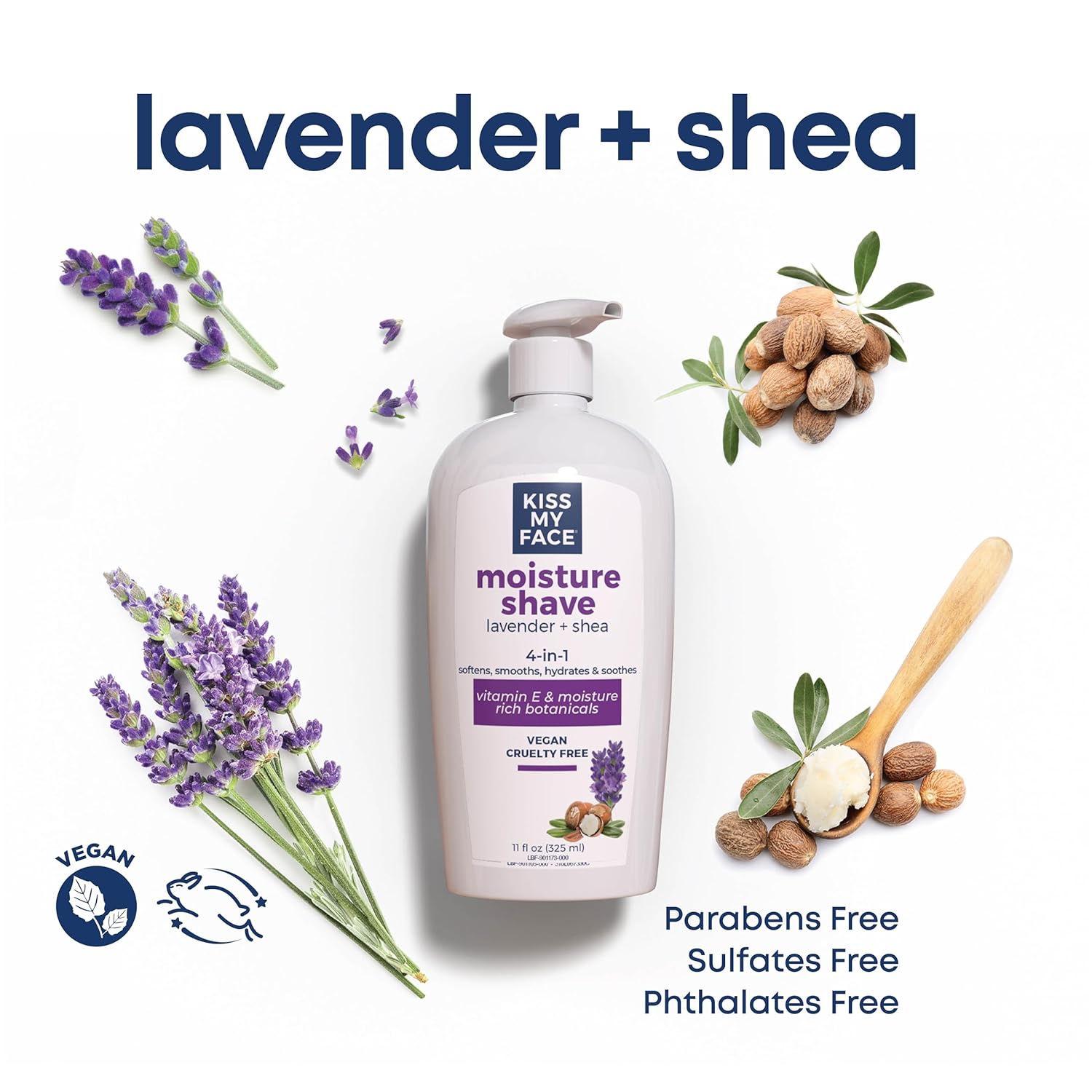 Kiss My Face Moisture Shave Lavender Shea - 11 Fl Oz