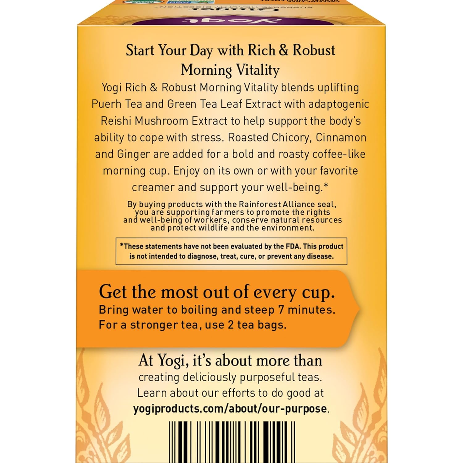 Yogi - Tea Morning Vitality - Case Of 6-16 Bag