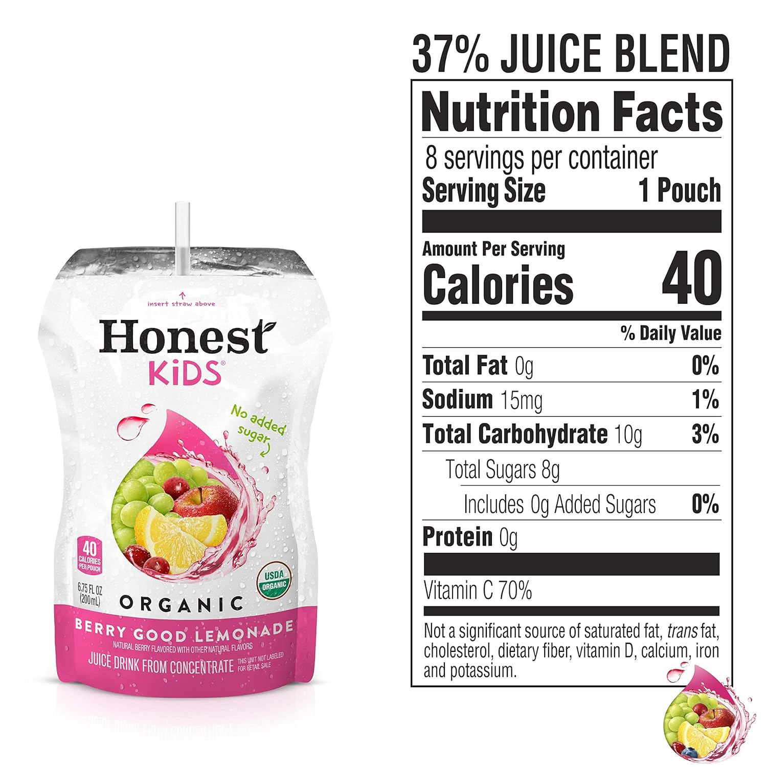 Honest Kids Honest Kids Berry Good Lemon - Berry Good Lemon - Case Of 4 - 6.75 Fl Oz.