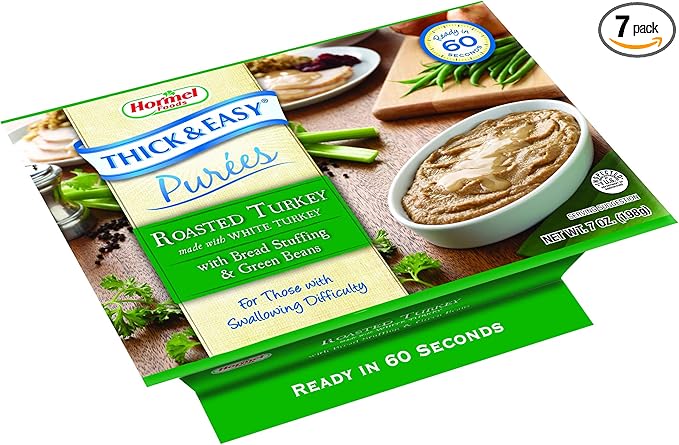 Thickened Food Thick & Easy Purees 7 oz. Tray Turkey with Stuffing / Green Beans Flavor Puree IDDSI Level 2 Mildly Thick, Packaging Type- Case