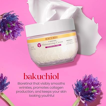 Humectante facial Burt's Bees Reafirmante, crema perfumada en frasco de 50 ml, envase de 3 unidades