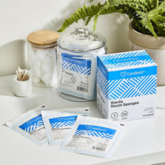 CareStock Sterile Gauze Sponges – 4 × 4 in 8-Ply White Cotton, Latex-Free (Case: 12 Boxes × 50 Packs × 2 = 1,200 Packs) | HCPCS A6402