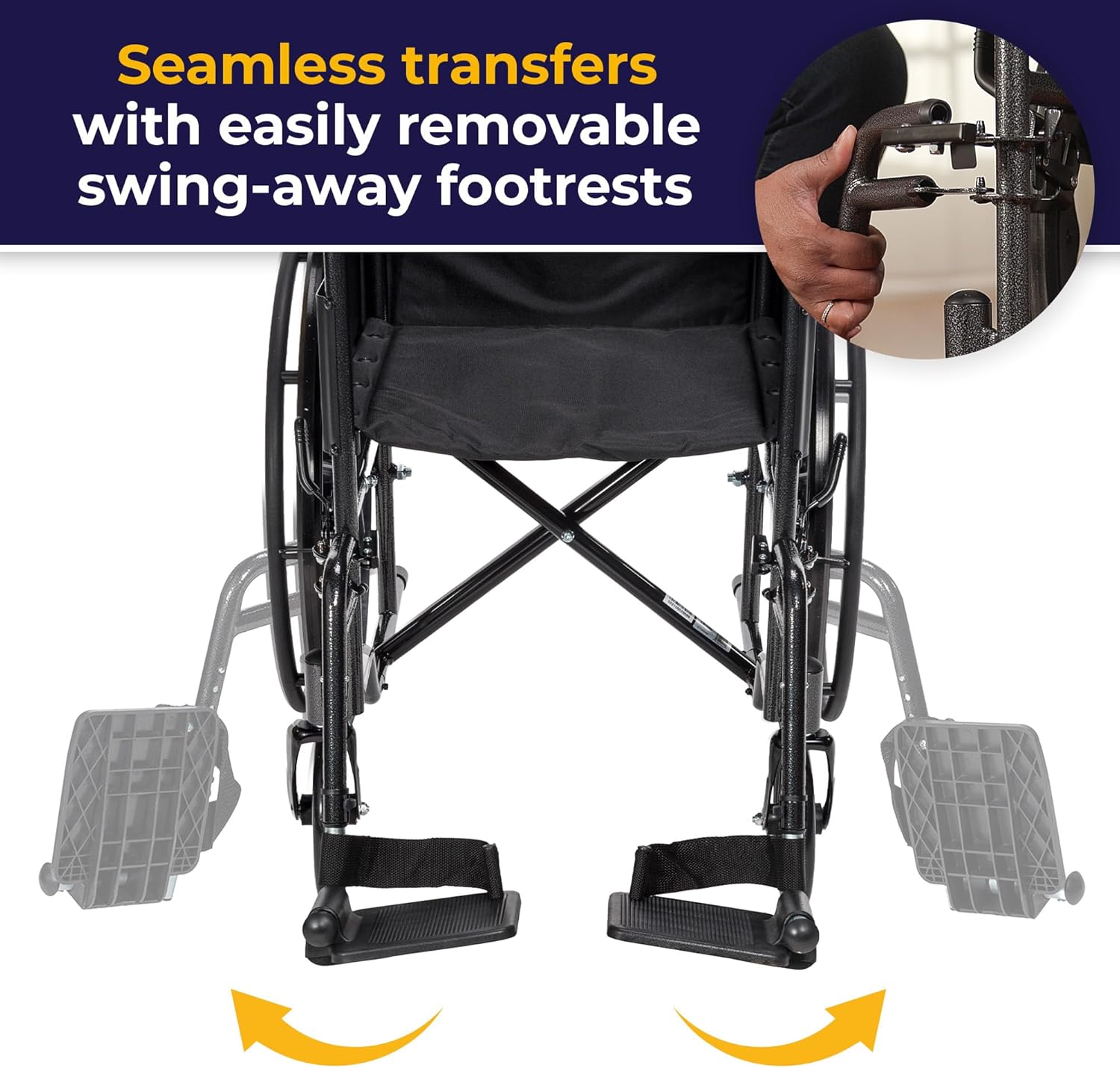 Drive Medical Wheelchair Econ Rem Desk Arms W/elevating Legrests 16