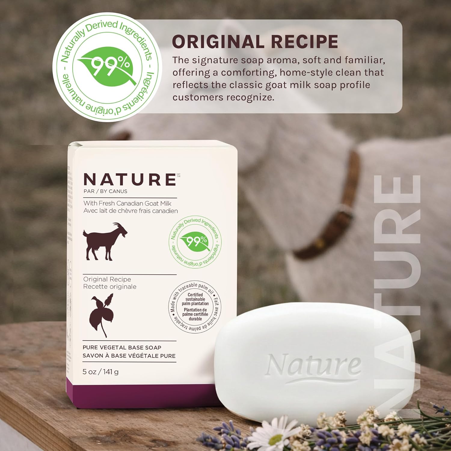 Canus Goats Milk Bar Soap - Original Fragrance - 5 Oz