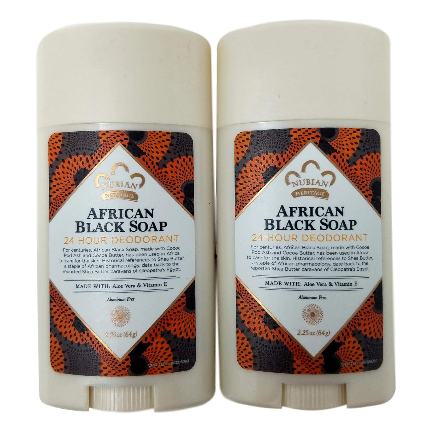 Nubian Heritage Deodorant - All Natural - 24 Hour - African Black Soap - 2.25 Oz - 1 Each