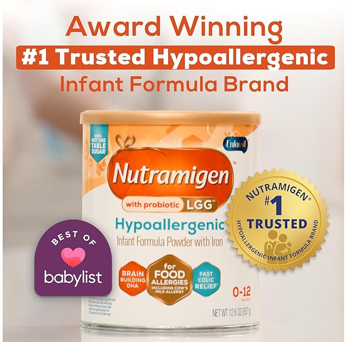 Infant Formula Nutramigen with Probiotic LGG Unflavored 12.6 oz. Can Powder Iron Cow's Milk Allergy,Packaging Type- Each