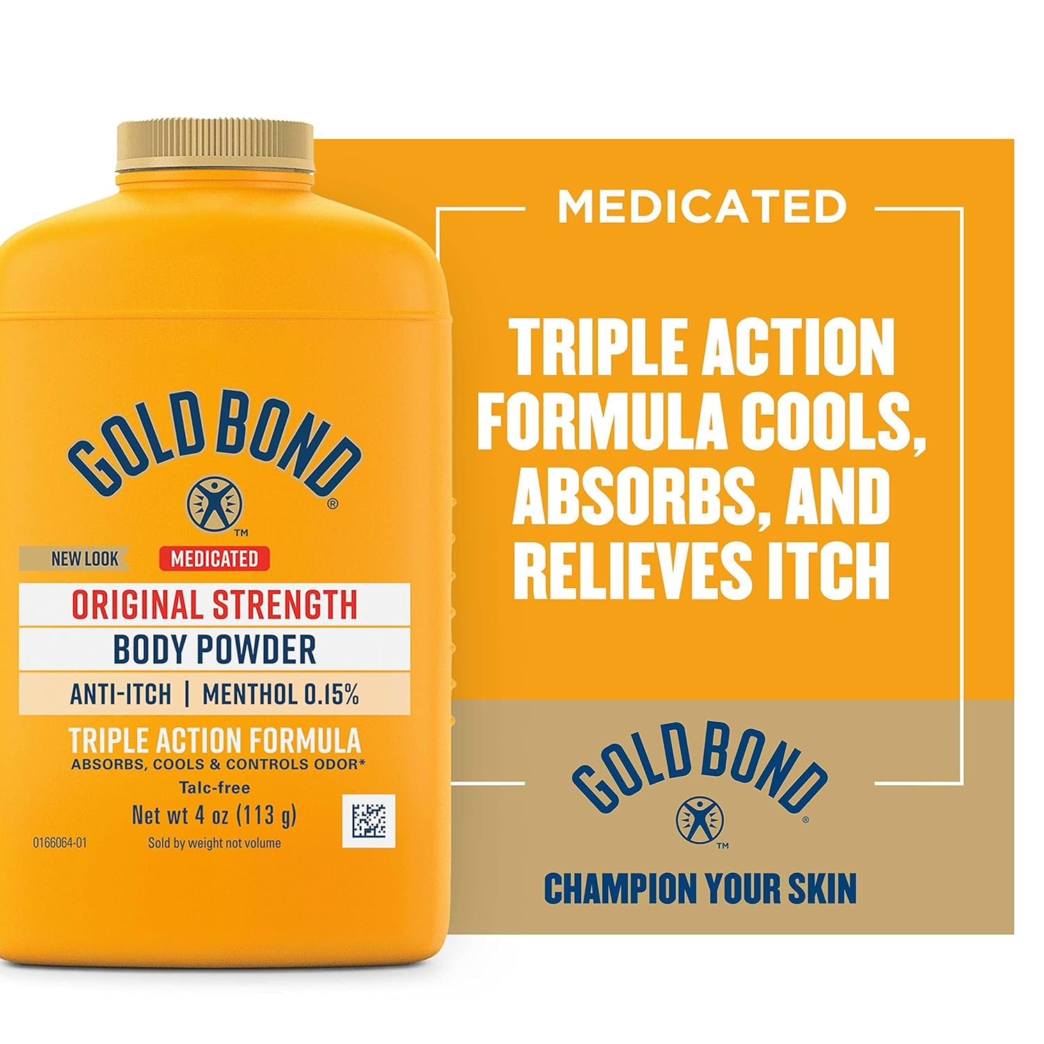Body Powder Gold Bond Medicated Original Strength 4 oz. Menthol Scent Shaker Bottle Menthol,Packaging Type- Each