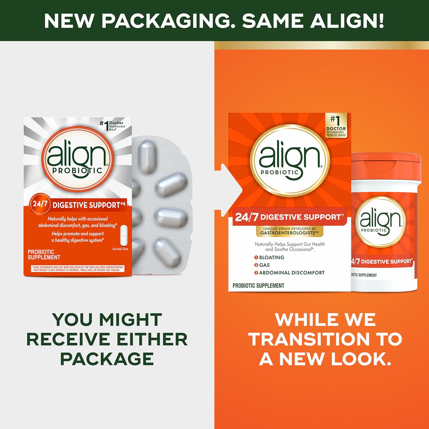 Probiotic Dietary Supplement Align 28 per Box Capsule, Packaging Type- Box