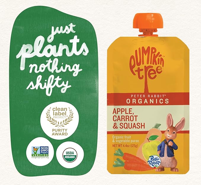 Peter Rabbit Organics Veggie Snacks - Carrot Squash And Apple - Case Of 10 - 4.4 Oz.