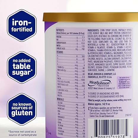 Infant Formula Enfamil Gentlease Unflavored 12.4 oz. Can Powder Milk-Based Fussiness / Gas / Crying,Packaging Type- Each